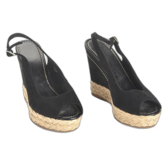 Brash Black Sling Back Open Toe Platform Shoe Size 8.5 - Picture 4 of 5